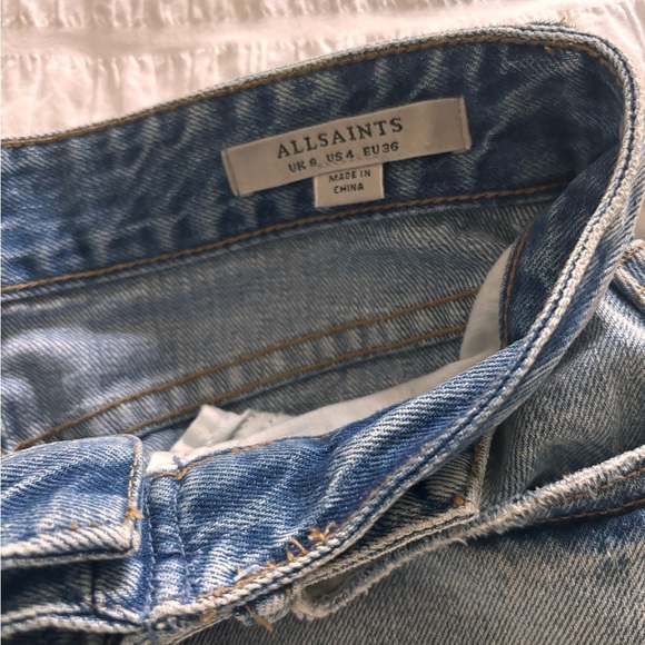 All Saints Blue Denim Mini Skirt with Belt - Picture 4 of 7